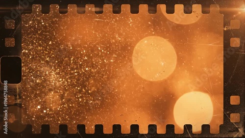 Orange motion blur light leaks drift through a retro film distressed flare overlay on a dark analog background.