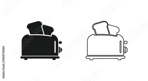 Black and white toaster icons Vector
