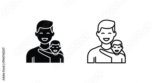Father and baby, fatherhood, parenting Vector