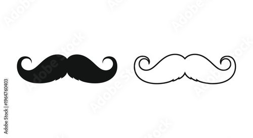Vintage mustache illustrations Vector