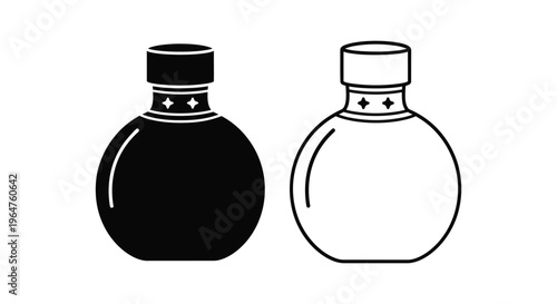Black and white bottles illustration Vector