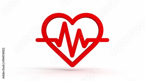 A vivid red heart icon floats isolated on a clean white background, symbolizing love, romance, and the spirit of Valentine's Day.