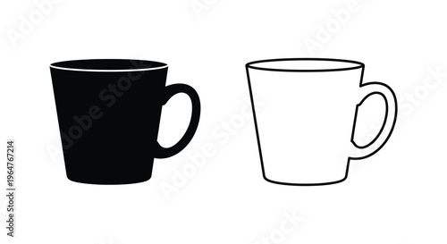 Black and white coffee mugs Vector