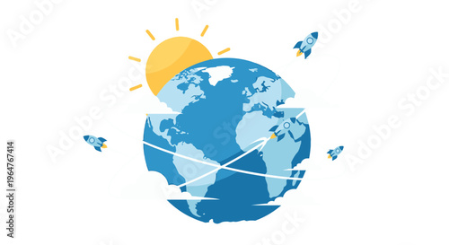 Global connections and travel concept.