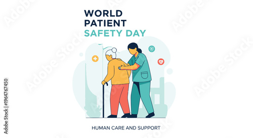 World Patient Safety Day healthcare concept.