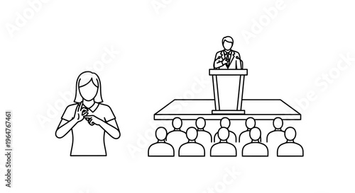 Public speaking and audience engagement.