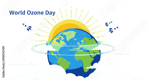 World Ozone Day awareness illustration with earth.