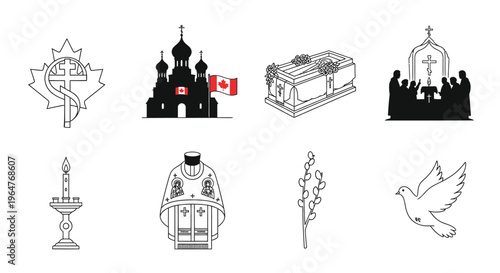 Orthodox christian symbols depicting faith mourning and national identity high quality