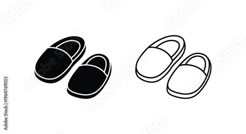 Black and white slippers Vector