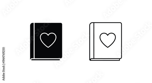 Heart books love reading Vector