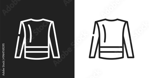 Turtleneck sweater icon. Linear black, white icon from winter collection. Outline turtleneck sweater vector. Thin line symbol isolated on white and black background