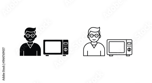 Television comparison old and new Vector