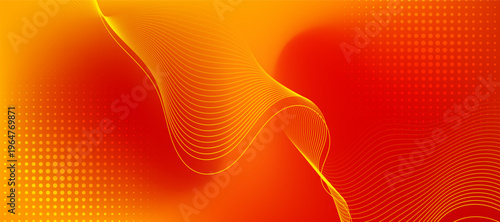 Soft textured red and yellow gradient color. Abstract dynamic line wave. Suitable for banner, poster, cover, brochure, flyer, website