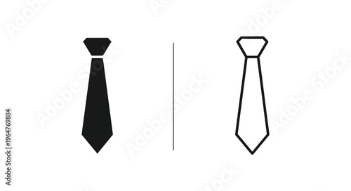 Black and white tie illustrations Vector