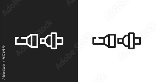 Fasten your seatbelts icon. Linear black, white icon from airport and travel collection. Outline fasten your seatbelts icon vector. Thin line symbol for use on web and mobile apps, logo, print