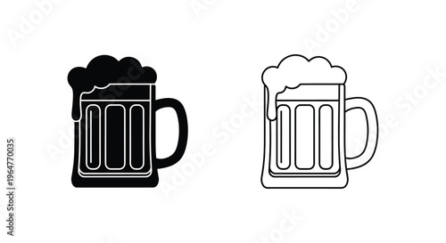 Beer mug icon set Vector