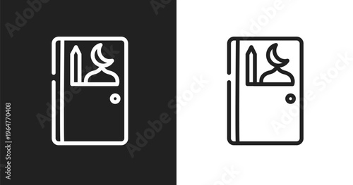 Prayer room icon. Linear black, white icon from airport collection. Outline prayer room vector. Thin line symbol isolated on white and black background