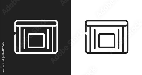 Sick bag icon. Linear black, white icon from travel accessories collection. Outline sick bag vector. Thin line symbol isolated on white and black background
