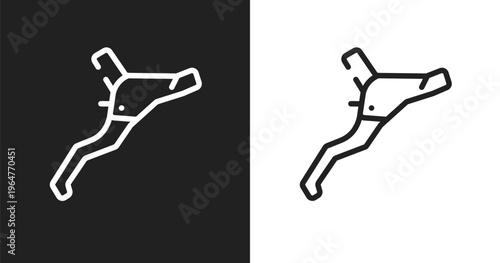 Brakes icon. Linear black, white icon from bicycle collection. Outline brakes vector. Thin line symbol isolated on white and black background
