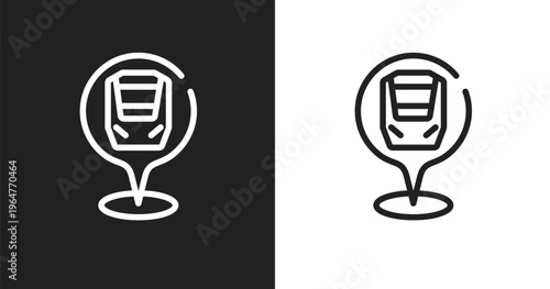 Checkpoint icon. Linear black, white icon from train station collection. Outline checkpoint vector. Thin line symbol isolated on white and black background