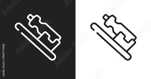Hydration icon. Linear black, white icon from bicycle collection. Outline hydration vector. Thin line symbol isolated on white and black background