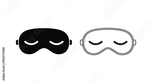 Sleep mask vector icons black and white Vector