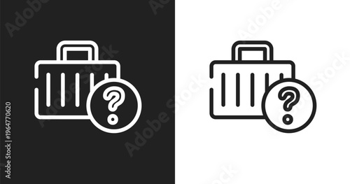 Lost and found icon. Linear black, white icon from airport collection. Outline lost and found vector. Thin line symbol isolated on white and black background