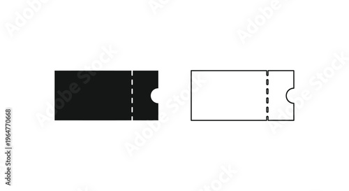 Ticket stubs pair black white Vector