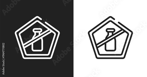 No liquid icon. Linear black, white icon from airport collection. Outline no liquid vector. Thin line symbol isolated on white and black background