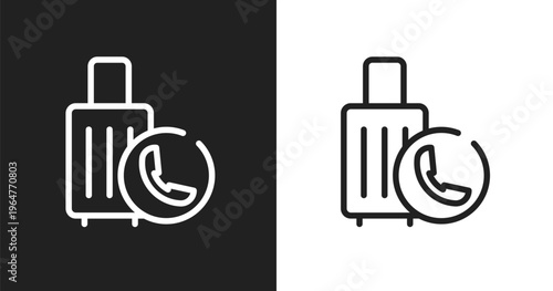 Final call icon. Linear black, white icon from airport collection. Outline final call vector. Thin line symbol isolated on white and black background