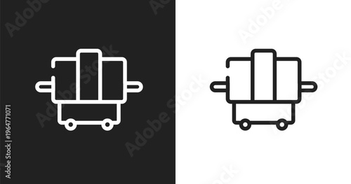 X-ray icon. Linear black, white icon from railway collection. Outline x-ray vector. Thin line symbol isolated on white and black background
