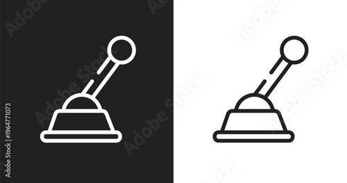 Gearshift icon. Linear black, white icon from car repair collection. Outline gearshift vector. Thin line symbol isolated on white and black background