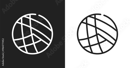 Beach volleyball icon. Linear black, white icon from summer collection. Outline beach volleyball vector. Thin line symbol isolated on white and black background