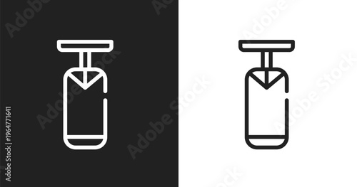 Boxing bag icon. Linear black, white icon from active lifestyle collection. Outline boxing bag vector. Thin line symbol isolated on white and black background