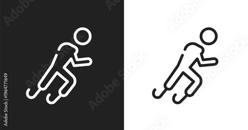 Paralympics icon. Linear black, white icon from sports collection. Outline paralympics vector. Thin line symbol isolated on white and black background