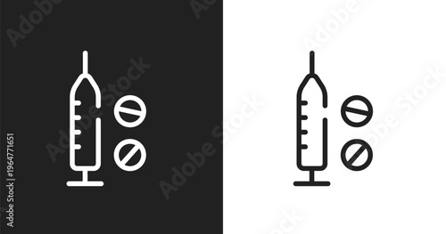 Doping icon. Linear black, white icon from sports collection. Outline doping vector. Thin line symbol isolated on white and black background