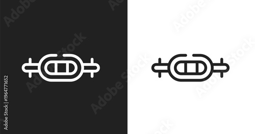 Swiss bar icon. Linear black, white icon from gym collection. Outline swiss bar vector. Thin line symbol isolated on white and black background