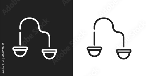 Resistance band icon. Linear black, white icon from gym collection. Outline resistance band vector. Thin line symbol isolated on white and black background