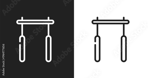 Horizontal bar icon. Linear black, white icon from gym collection. Outline horizontal bar vector. Thin line symbol isolated on white and black background