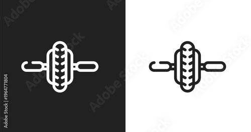 Electric unicycle icon. Linear black, white icon from gym collection. Outline electric unicycle vector. Thin line symbol isolated on white and black background