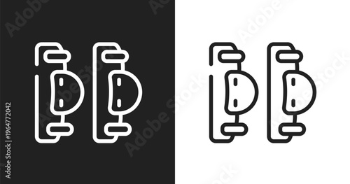 Elbow pads icon. Linear black, white icon from skating collection. Outline elbow pads vector. Thin line symbol isolated on white and black background