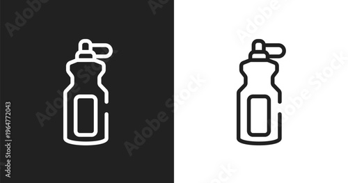 Sport bottle icon. Linear black, white icon from skating collection. Outline sport bottle vector. Thin line symbol isolated on white and black background