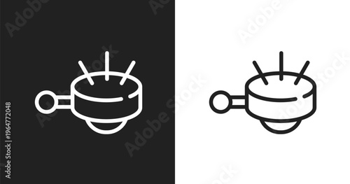 Ringer icon. Linear black, white icon from bicycle collection. Outline ringer vector. Thin line symbol isolated on white and black background