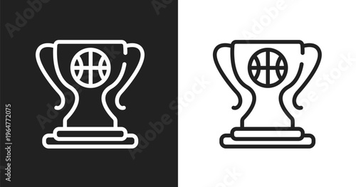 Champ icon. Linear black, white icon from basketball collection. Outline champ vector. Thin line symbol isolated on white and black background