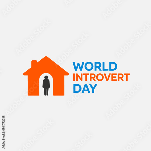 celebrating world introvert day with a symbolic house and person logo