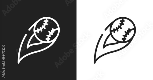 Strike icon. Linear black, white icon from baseball collection. Outline strike vector. Thin line symbol isolated on white and black background