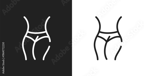 Slim body icon. Linear black, white icon from sport fitness collection. Outline slim body vector. Thin line symbol isolated on white and black background
