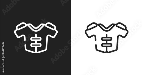 Protections icon. Linear black, white icon from american football collection. Outline protections vector. Thin line symbol isolated on white and black background