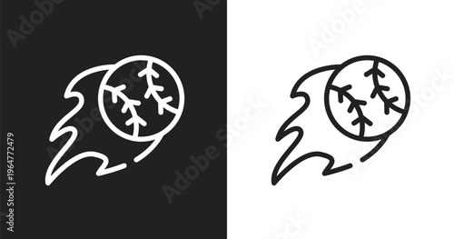Home run icon. Linear black, white icon from baseball collection. Outline home run vector. Thin line symbol isolated on white and black background