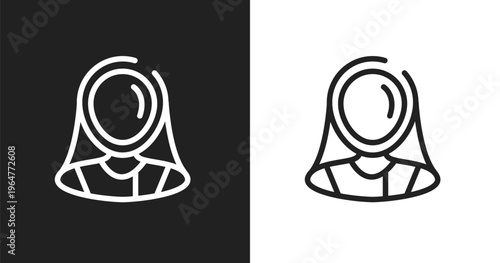 Fencer icon. Linear black, white icon from sport avatars collection. Outline fencer vector. Thin line symbol isolated on white and black background